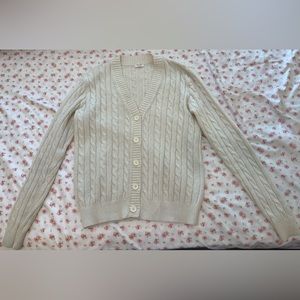 Brandy Melville Cream Cable Knit Cardigan